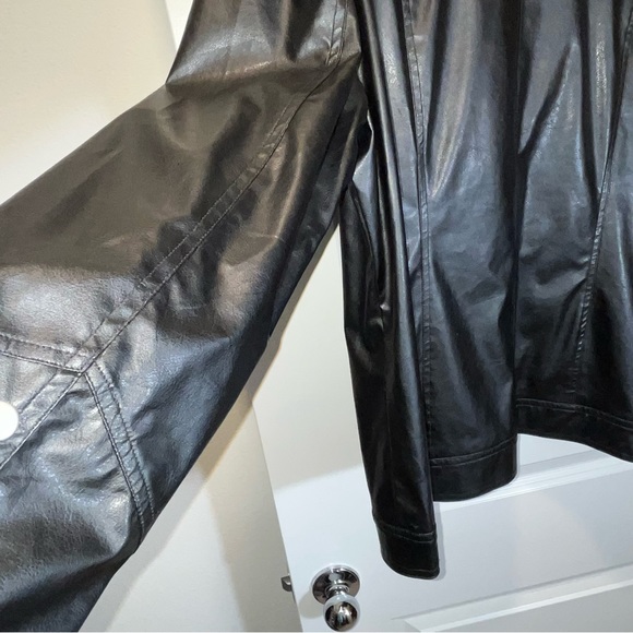 Weatherproof Jacket Black Faux Leather Womens Sz 2X Caren Sports outerwear zip - Picture 7 of 7
